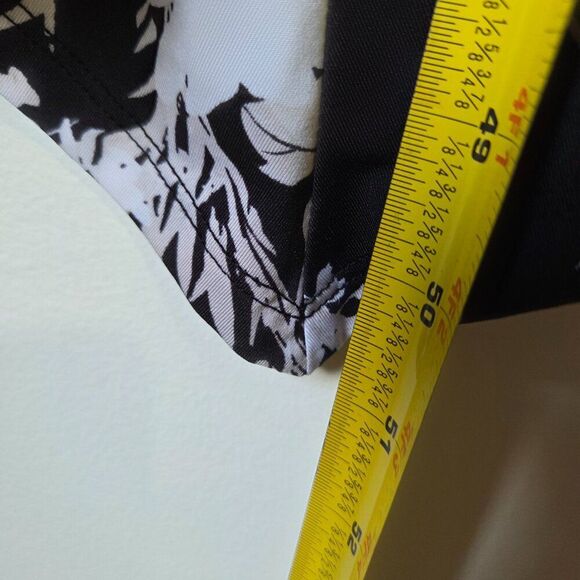 EUC INC INTERNATIONAL CONCEPTS WHITE BLACK FLORAL SURPLICE SLINKY MIDI DRESS M - Picture 15 of 15